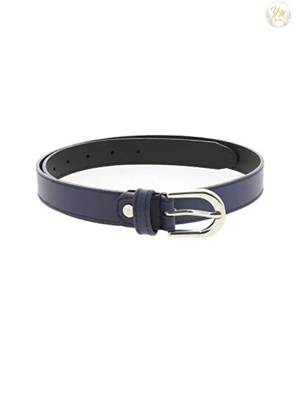 Women's Genuine Italian Leather Belt with Brass Buckle - Made in France